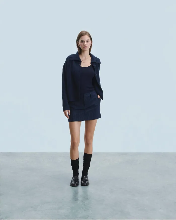 Women Skirts From Future Mini Tailoring Skirt Rayures Navy