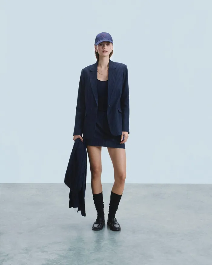 Women Skirts From Future Mini Tailoring Skirt Rayures Navy