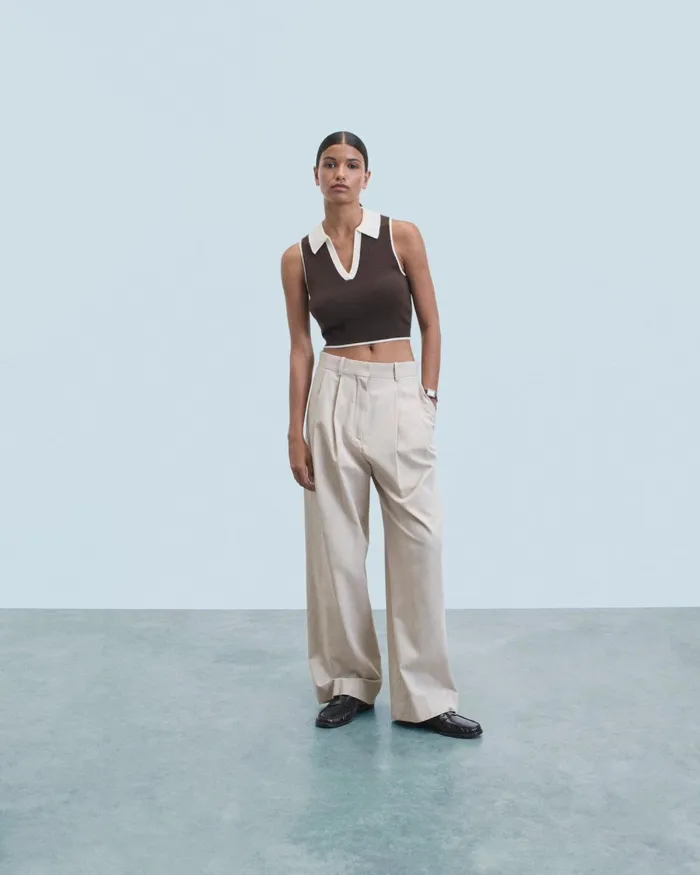 Women Sleeveless Sweaters From Future Bicolor Sleeveless Sweater Chocolate