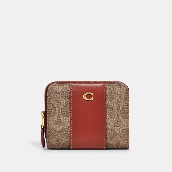 Women Small Wallets Coach Billfold Wallet In Colorblock Signature Canvas Brasstanrust Women Small Wallets Coach Billfold Wallet In Colorblock Signature Canvas Brasstanrust