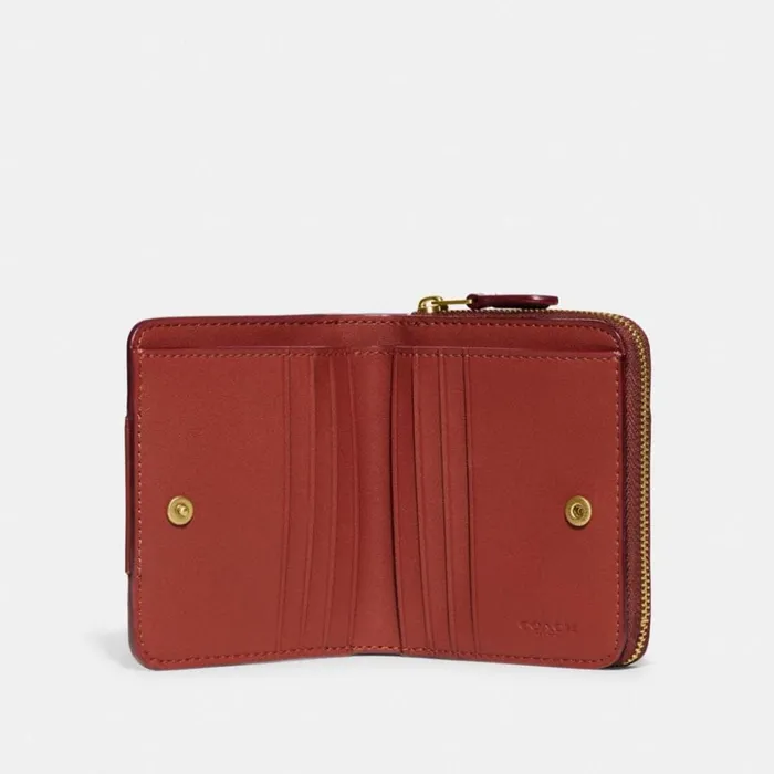 Women Small Wallets Coach Billfold Wallet In Colorblock Signature Canvas Brasstanrust