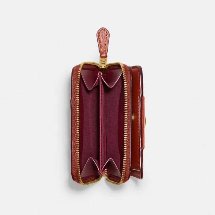 Women Small Wallets Coach Billfold Wallet In Colorblock Signature Canvas Brasstanrust