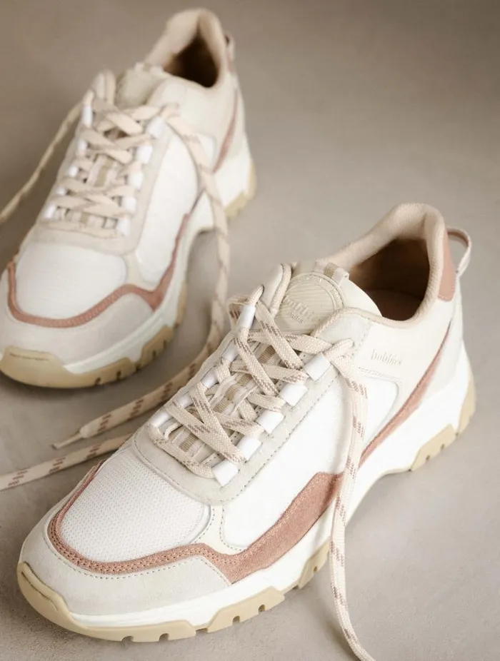 Women Sneakers Bobbies Kiwa White and Blush
