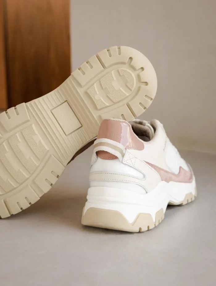 Women Sneakers Bobbies Kiwa White and Blush