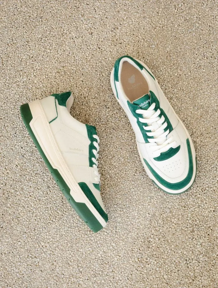 Women Sneakers Bobbies Miley Off White and Imperial Green
