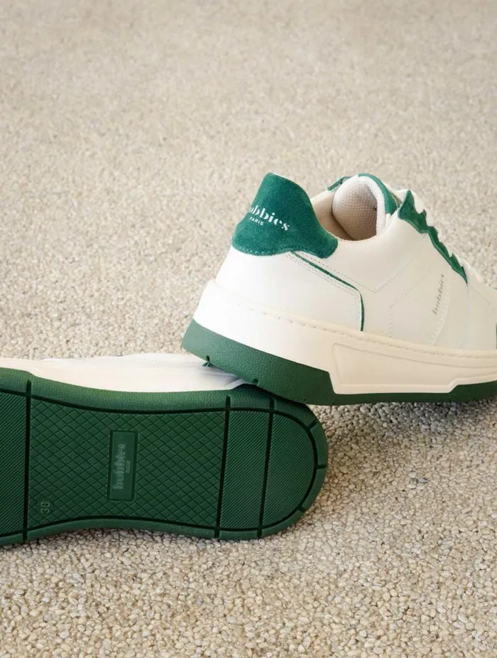 Women Sneakers Bobbies Miley Off White and Imperial Green