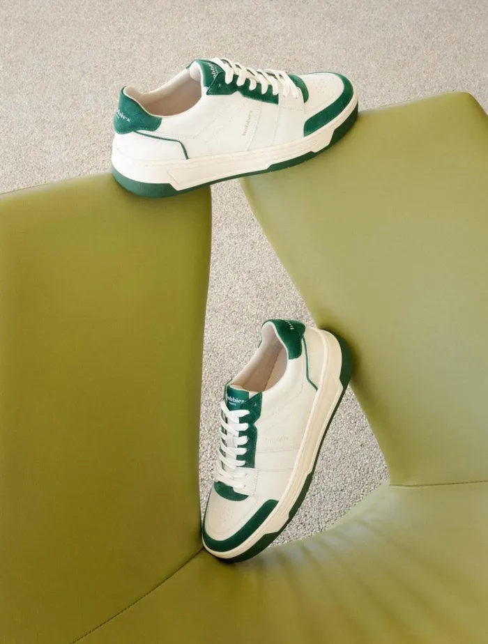 Women Sneakers Bobbies Miley Off White and Imperial Green