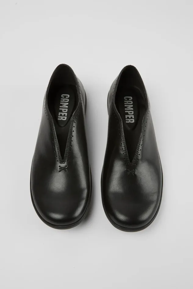 Women Spiral Comet Black Casual Leather Shoes Camper Flat Shoes Women Spiral Comet Black Casual Leather Shoes Camper Flat Shoes