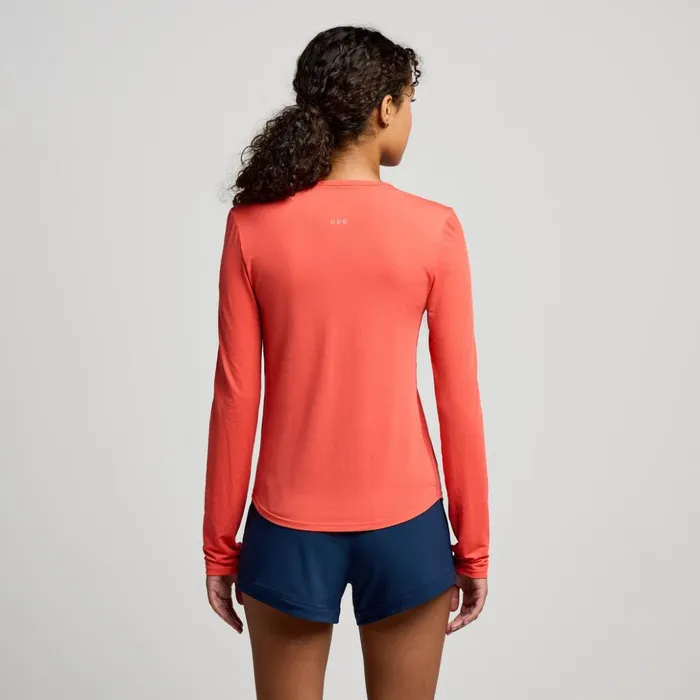 Women Stopwatch Long Sleeve Cayenne Heather Saucony Tops