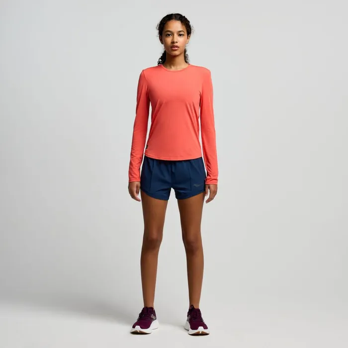 Women Stopwatch Long Sleeve Cayenne Heather Saucony Tops
