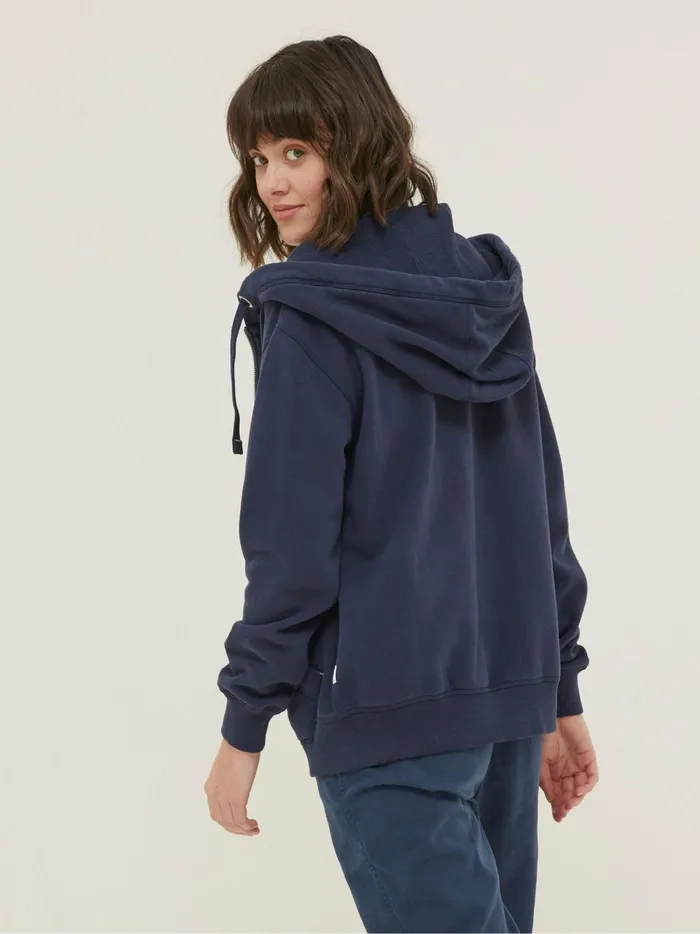 Women Sweatshirts and Hoodies Fat Face Amy Dark Blue Zip Through Hoodie