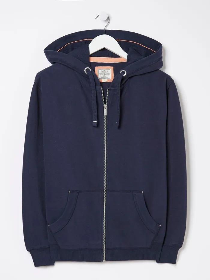 Women Sweatshirts and Hoodies Fat Face Amy Dark Blue Zip Through Hoodie