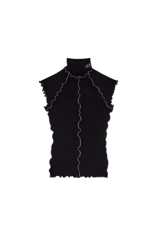Women TRibelle Black Diesel Tshirts And Tops