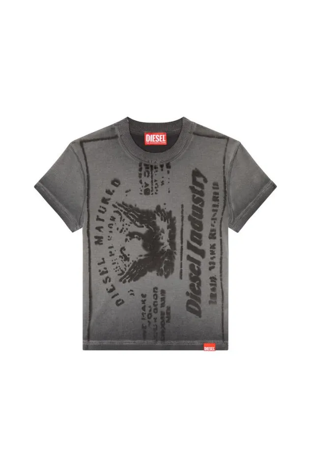 Women TSkinzyL1 Grey Diesel Tshirts And Tops Women TSkinzyL1 Grey Diesel Tshirts And Tops