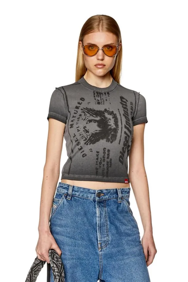 Women TSkinzyL1 Grey Diesel Tshirts And Tops Women TSkinzyL1 Grey Diesel Tshirts And Tops