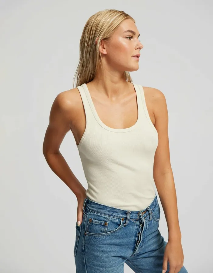Women Tank Tops Colorful Standard Women Organic Rib Tank Top Heather Grey