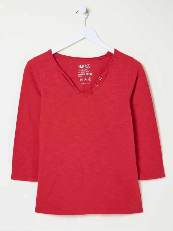 Women Tops and TShirts Fat Face Red Porter TShirt