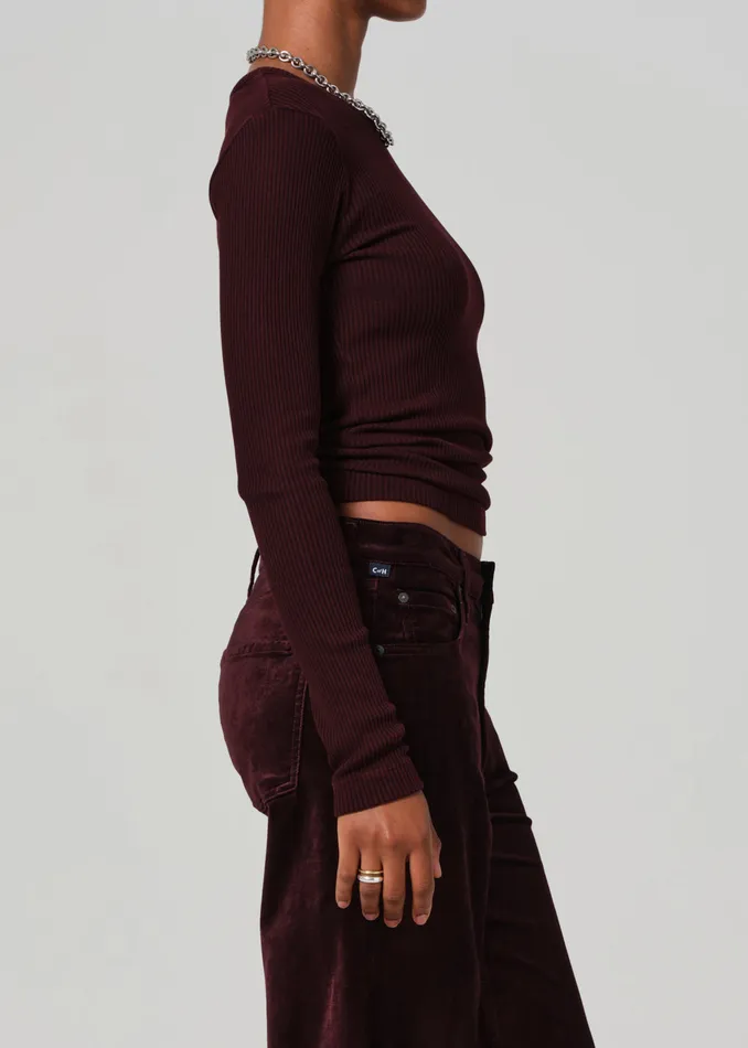 Women Tops Citizens Of Humanity Bina Crewneck In Burgundy