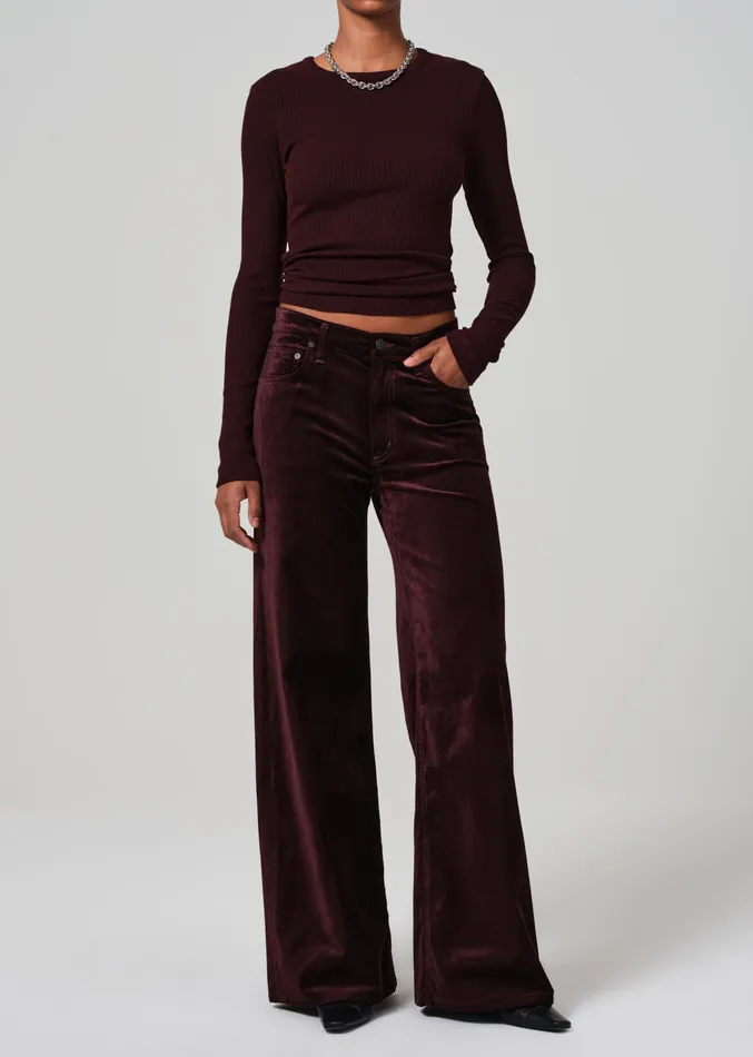 Women Tops Citizens Of Humanity Bina Crewneck In Burgundy