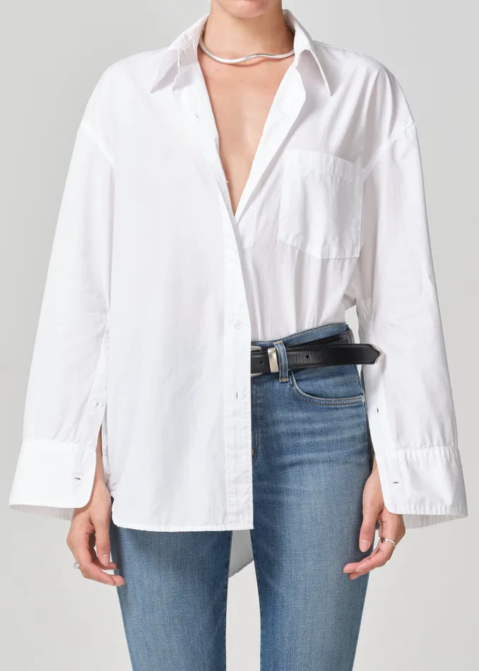 Women Tops Citizens Of Humanity Cocoon Shirt In Optic White