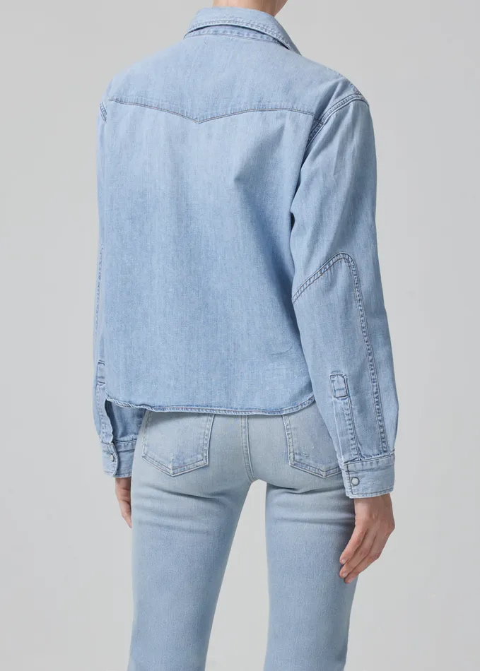 Women Tops Citizens Of Humanity Cropped Western Shirt In Pharos