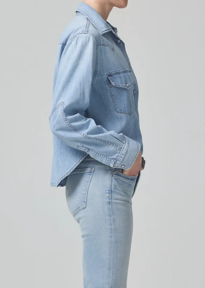 Women Tops Citizens Of Humanity Cropped Western Shirt In Pharos