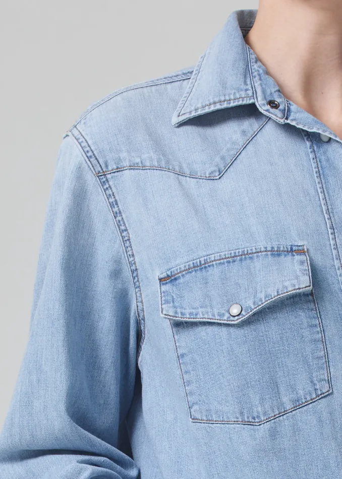 Women Tops Citizens Of Humanity Cropped Western Shirt In Pharos