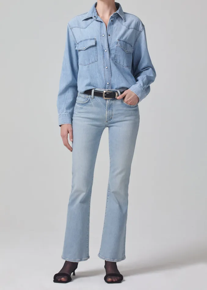 Women Tops Citizens Of Humanity Cropped Western Shirt In Pharos
