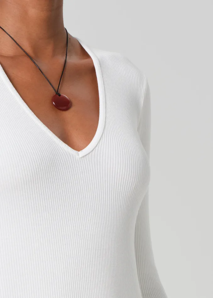 Women Tops Citizens Of Humanity Helsa Deep V Bodysuit In Pashmina