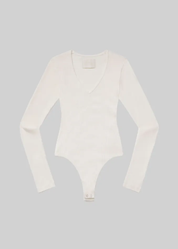 Women Tops Citizens Of Humanity Helsa Deep V Bodysuit In Pashmina
