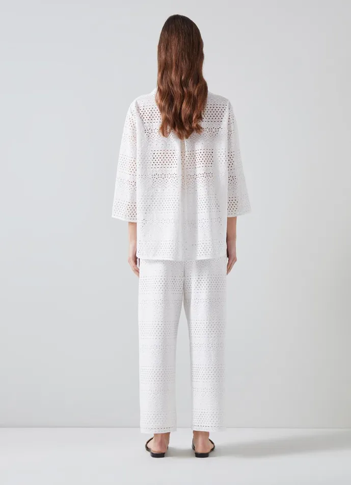 Women Trousers LKBennett Edie White Broderie Anglaise Trousers White Women Trousers LKBennett Edie White Broderie Anglaise Trousers White