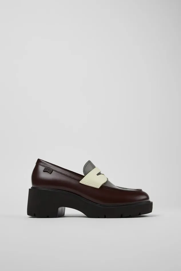 Women Twins Multicolored Leather Loafers Camper Formal Shoes