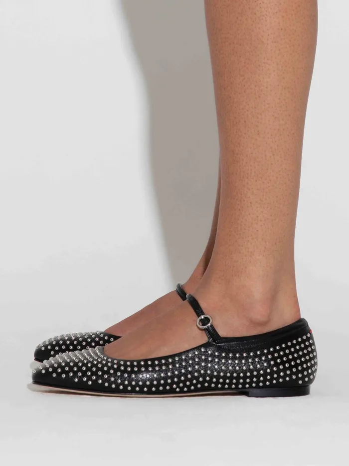 Women Uma Mini Stud Leather MaryJane Flats Aeyde Flats