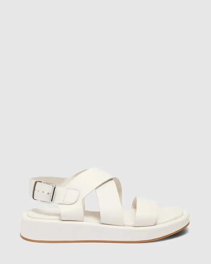 Women VALERIA BONE Flat Sandals Leather Sandals NOVO Shoes