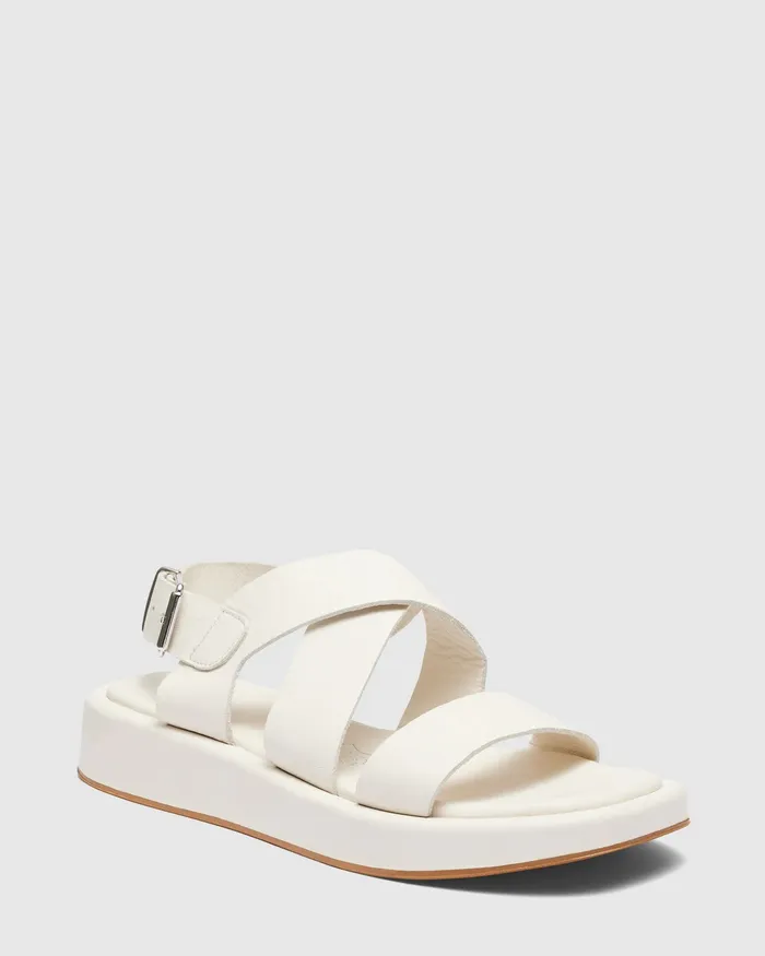 Women VALERIA BONE Flat Sandals Leather Sandals NOVO Shoes