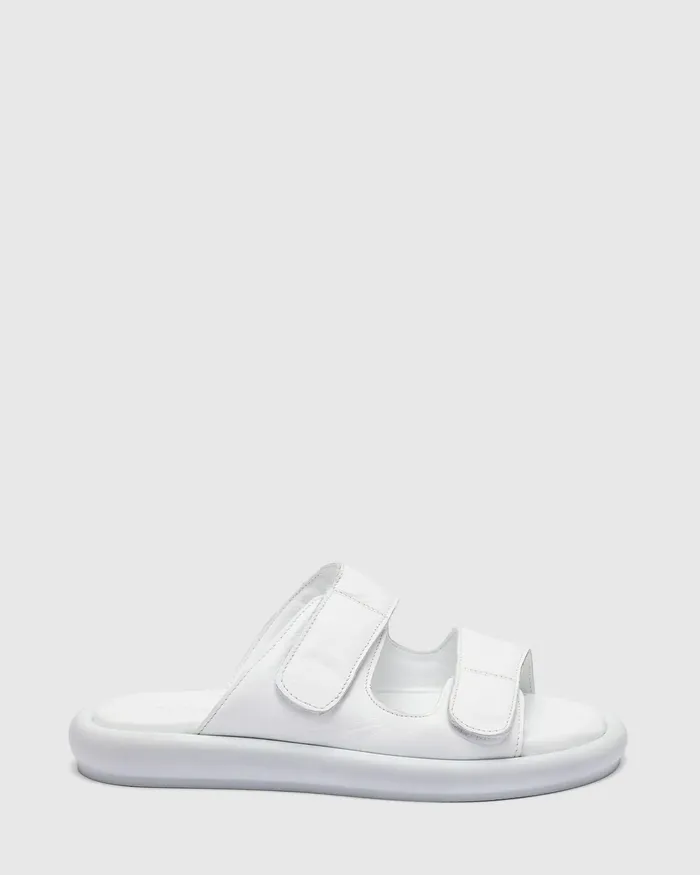 Women VIKTOR WHITE Flatform Leather Sandals NOVO Shoes