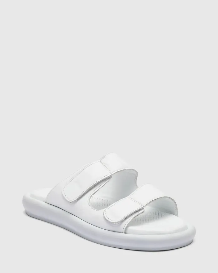 Women VIKTOR WHITE Flatform Leather Sandals NOVO Shoes