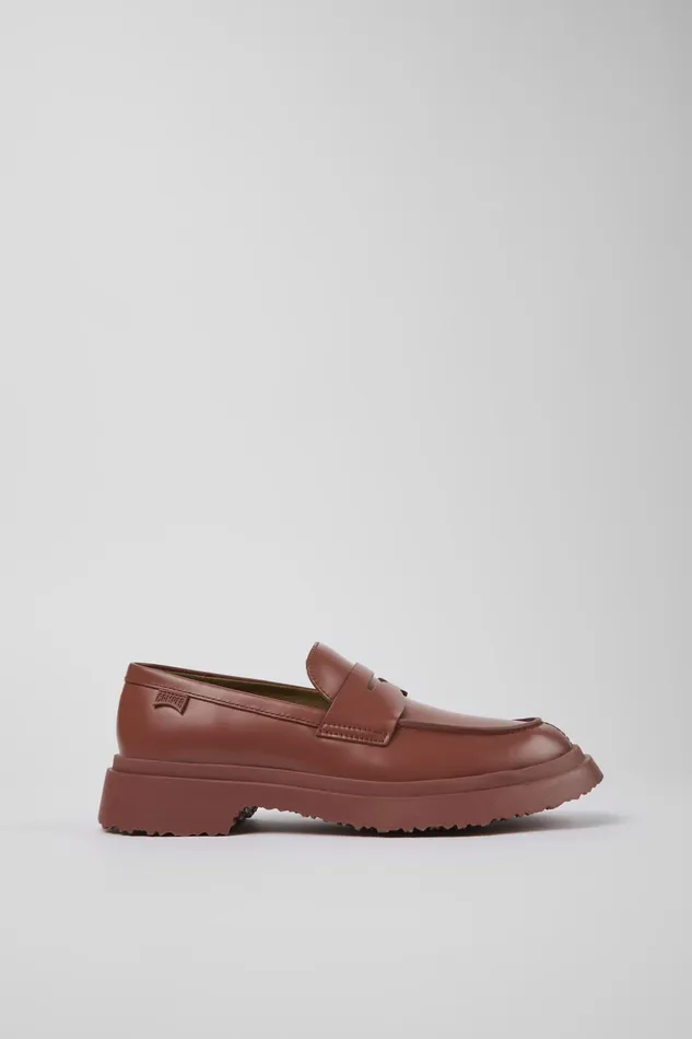 Women Walden Red Leather Loafer Camper Formal Shoes Women Walden Red Leather Loafer Camper Formal Shoes