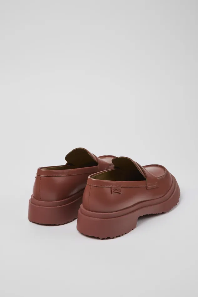 Women Walden Red Leather Loafer Camper Formal Shoes Women Walden Red Leather Loafer Camper Formal Shoes