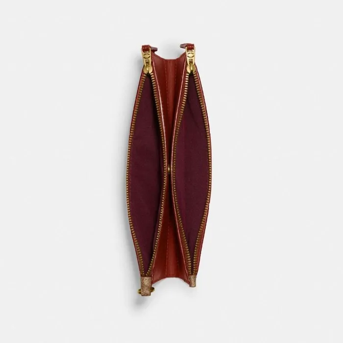 Women Wristlets Coach Double Zip Wallet In Signature Canvas Brasstanrust Women Wristlets Coach Double Zip Wallet In Signature Canvas Brasstanrust