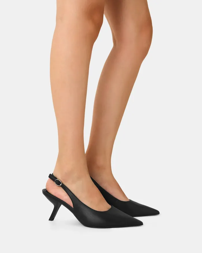 Women ZINDY BLACK Low Heels Party NOVO Shoes