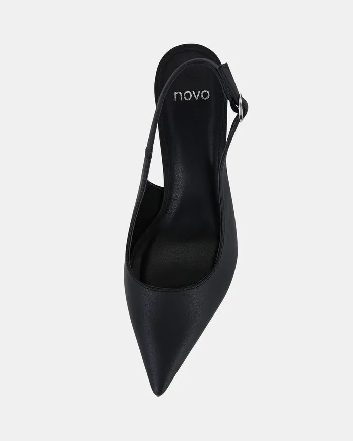 Women ZINDY BLACK Low Heels Party NOVO Shoes