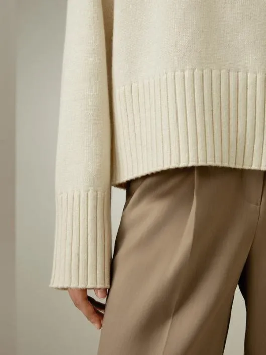 WoolBlend Crew Neck Sweater Women Lilysilk Knitwear
